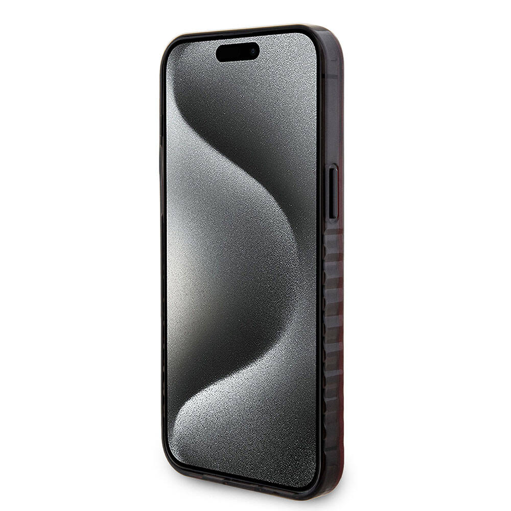 Ferrari iPhone 15 Pro Max Orjinal Lisanslı M-safe Şarj Özellikli Tırtıklı Kenar Tasarımlı Ortalanmış Logo Kılıf Ferrari iPhone 15 Pro Max Orjinal Lisanslı M-safe Şarj Özellikli Tırtıklı Kenar Tasarımlı Ortalanmış Logo Kılıf